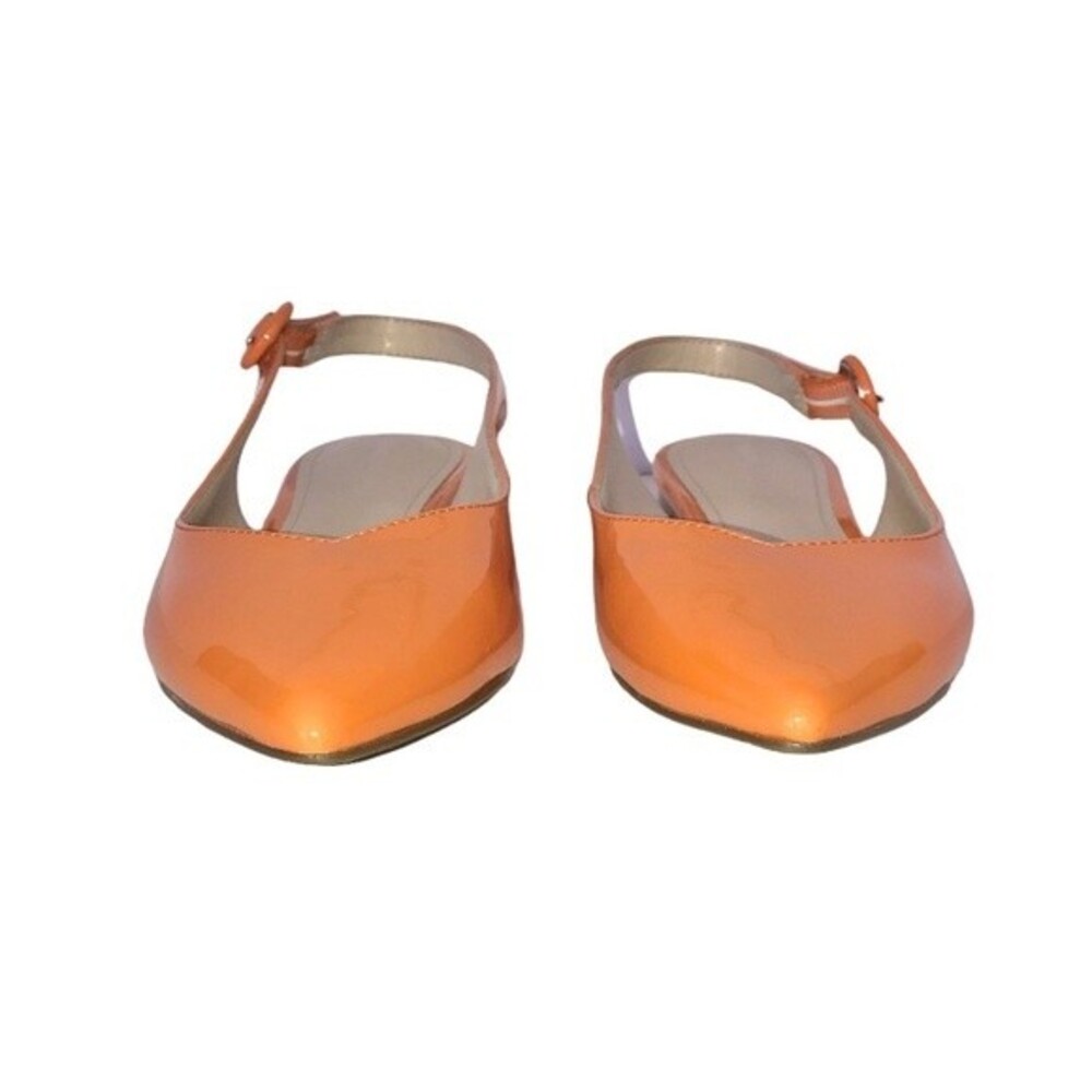Marc Fisher Anson Slingback Ballet Flats Orange Patent Faux Leather Shoes Size 6 - Picture 5 of 8